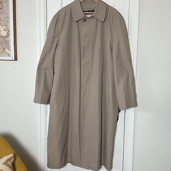 London Fog Raincoat Trench with removable liner 44L 80's Wamsutta - Picture 3 of 12